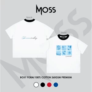 ÁO THUN BOXY MÙA HÈ - "THE OCEAN IS CALLING " - BOXY FORM - CHẤT COTTON 100% 260GSM PREMIUM MOSS.STU