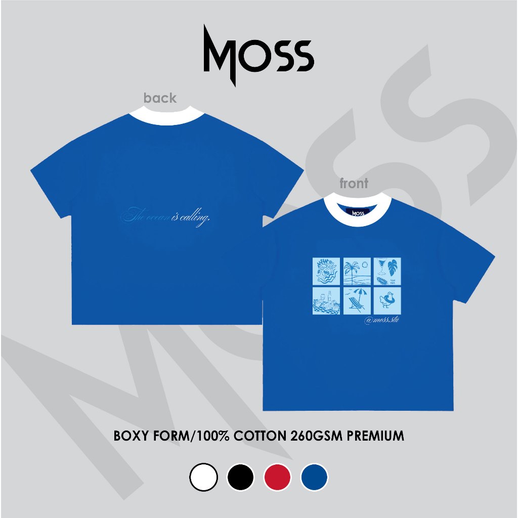 ÁO THUN BOXY MÙA HÈ - "THE OCEAN IS CALLING " -  BOXY FORM - CHẤT COTTON 100% 260GSM PREMIUM MOSS.STU
