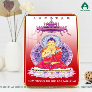 Tranh Ngũ Phương Phật tráng gương đẹp, siêu bóng, siêu nét dán viền nhiều kích thước