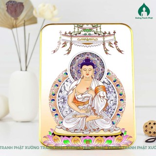 Tranh Ngũ Phương Phật tráng gương đẹp, siêu bóng, siêu nét dán viền nhiều kích thước