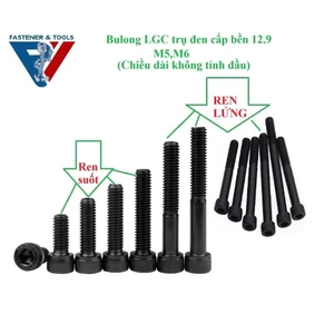 50 cái M5-M6 Bulong lục giác chìm đầu trụ cấp bền 12.9 M5, M6