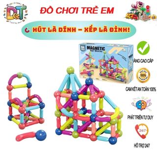 [CAO CẤP] Bộ xếp hình nam châm - Đồ chơi nam châm xếp hình thông minh cho bé hàng loại 1 - 64 chi tiết