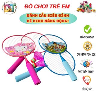 Bộ vợt cầu lông trẻ em cho bé mini tặng kèm 2 quả cầu, đồ chơi vận động phát triển tăng chiều cao rèn phản xạ tập trung