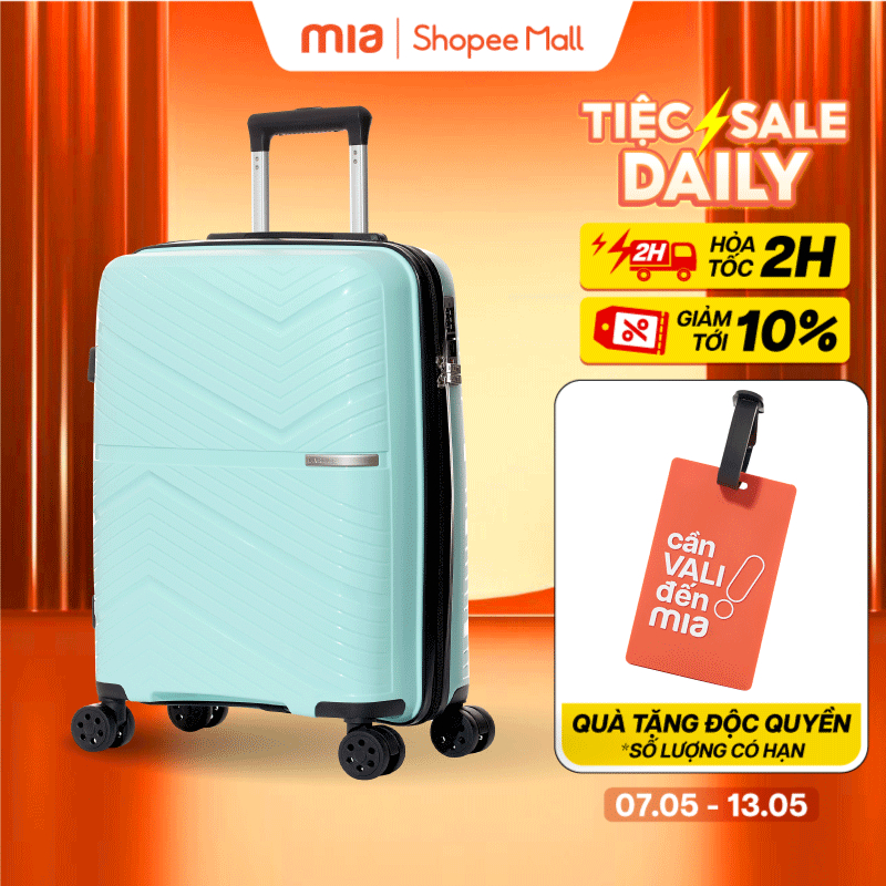 Ảnh Vali Kéo MIAvn Larita DARIN - Size 20/24/28, Nhựa PP Đàn Hồi Cao, Hạn Chế Bể Vỡ, Bảo Hành Trọn Đời 1