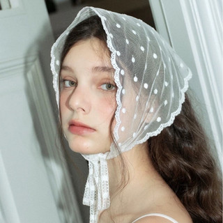 Khăn ren turban khăn tam giác Bandana tiểu thư đi biển đội đầu kiểu Pháp