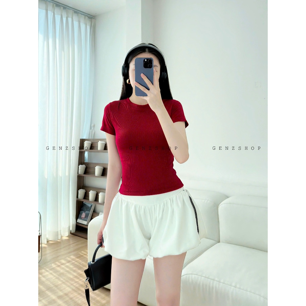[ Deal xả kho ] ÁO THUN GENZ NỮ ÔM TRƠN BASIC CHẤT TĂM HÀN