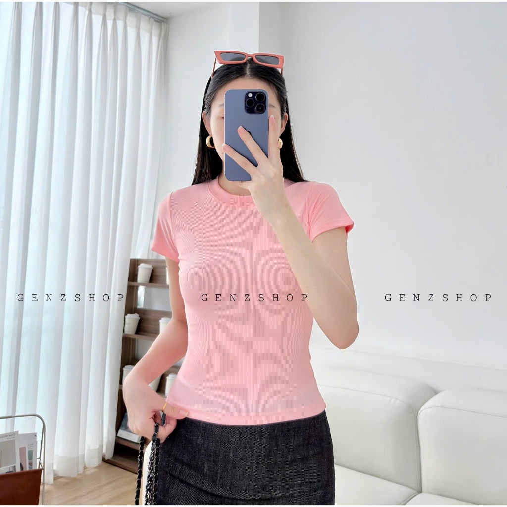 [ Deal xả kho ] ÁO THUN GENZ NỮ ÔM TRƠN BASIC CHẤT TĂM HÀN
