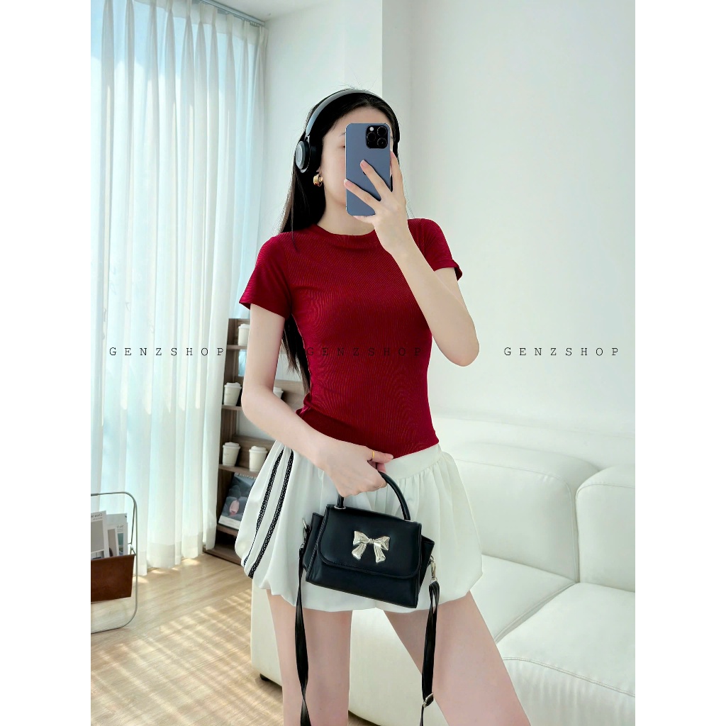 [ Deal xả kho ] ÁO THUN GENZ NỮ ÔM TRƠN BASIC CHẤT TĂM HÀN
