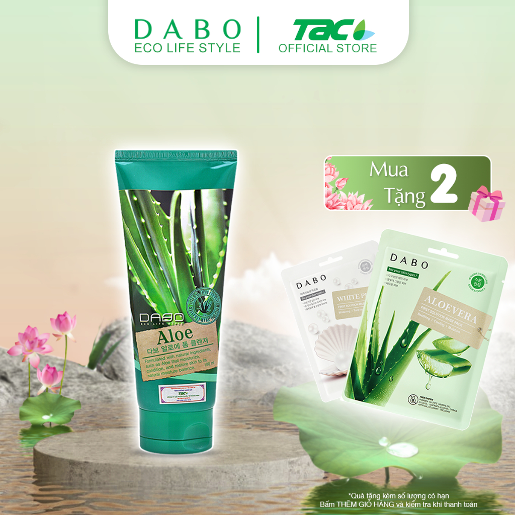 Ảnh Sữa rửa mặt tinh chất Lô hội DABO Aloe Foam Cleanser 180ml 1