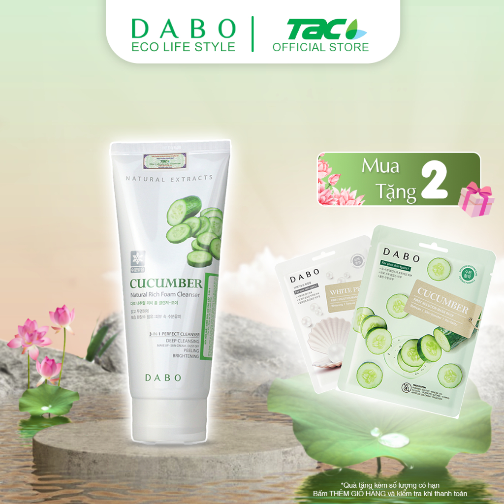 Ảnh Sữa rửa mặt cao cấp tinh chất Dưa Leo 3 in 1 Cucumber Natural Rich Foam Cleanser 180ml 1