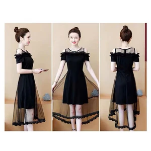 Đầm Dáng Xòe Xinh Xắn Phối Lưới Nữ Tính Thanh Lịch