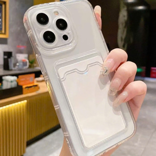 Ốp Lưng Cài Thẻ Trong Suốt 7plus/8plus/xr/xsmax/11/12/13/14/15/16/pro/plus/promax RABBI