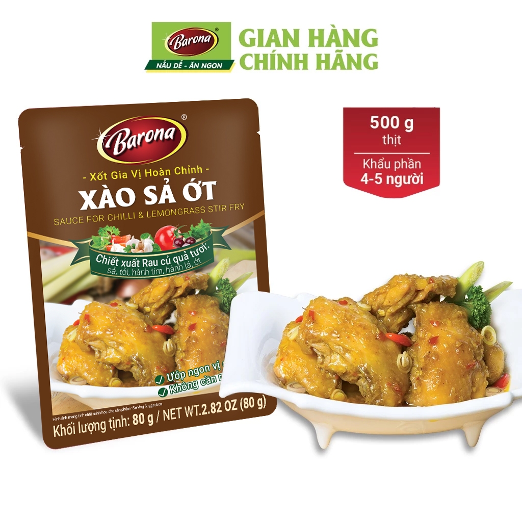 Ảnh Gia Vị Xào Sả Ớt Barona 80g ướp ngon chuẩn vị không cần nêm nếm 4