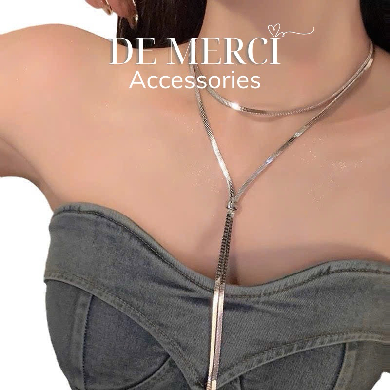 dây chuyền vòng cổ De Merci Accessories dẹp điều chỉnh chiều dài cá tính nữ