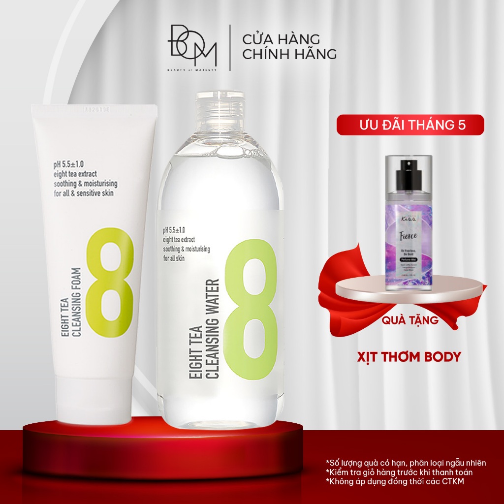Ảnh Bộ đôi làm sạch da nước tẩy trang và sửa rửa mặt BOM EIGHT TEA 1