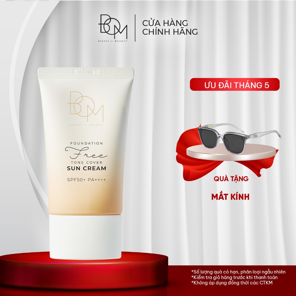 Ảnh Kem chống nắng che khuyết điểm BOM Foundation Free Tone Cover Sun Cream - 50G 1