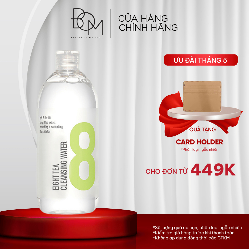 Ảnh Nước Tẩy Trang Làm Sạch Da/Dưỡng Ẩm Không Chứa Cồn BOM Eight Tea 500ml 1