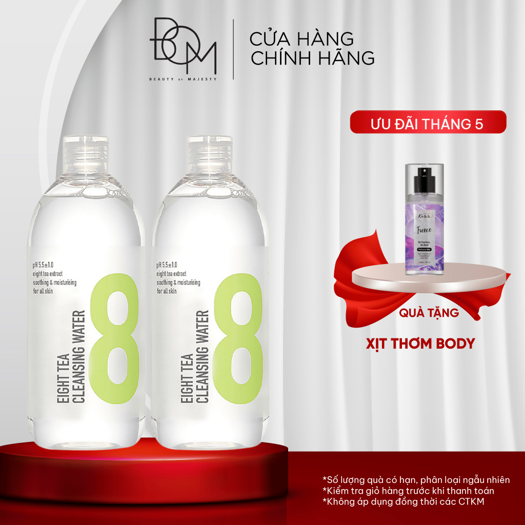 Ảnh Combo 2 Chai Nước Tẩy Trang Làm Sạch Da Không Chứa Cồn BOM Eight Tea 500ml x 2 1