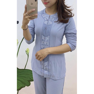 Thun Khoá Lắc Sen # Đồ Lam Đi Chùa # Đồ Bộ Nữ # Quần Áo