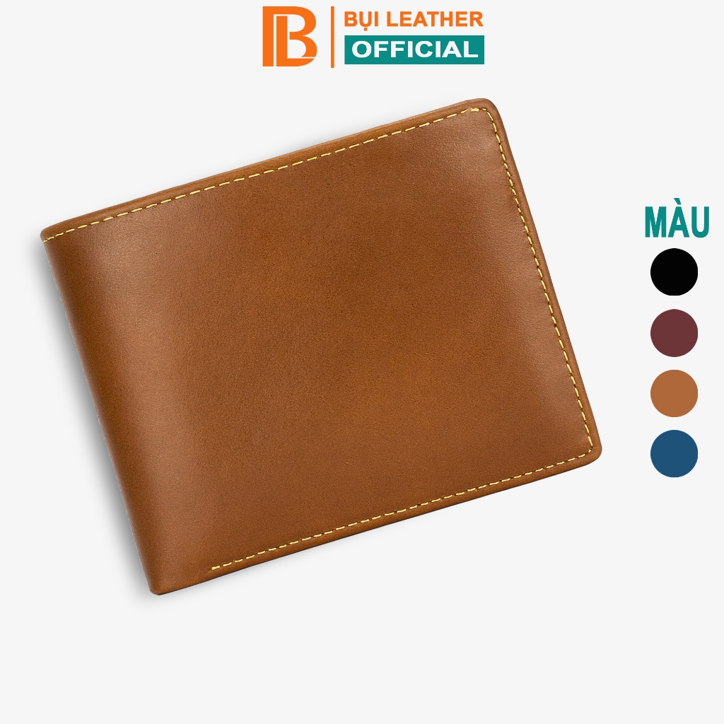 Ảnh Ví nam da bò Nappa V104 cao cấp Bụi Leather da thật màu nâu bò full hộp làm quà tặng bảo hành 24 tháng 1