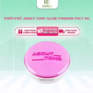Phấn phủ dạng nén About Tone Glow Powder Pact 8g sáng hồng, mịn màng