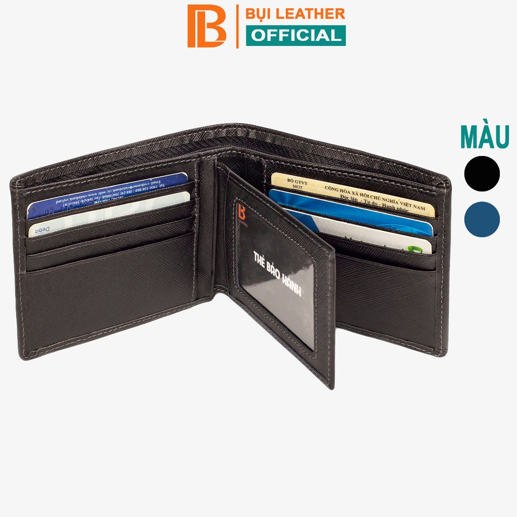 Ảnh Ví nam da saffiano V141 cao cấp Bụi Leather da thật full hộp làm quà tặng bảo hành 12 tháng 1