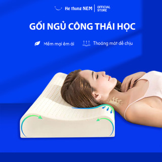 Ruột Gối Cao Su Non Cao Cấp He thong Nem Thiết Kế Cổ Công Thái Học Lượn Sóng Nằm Ngủ Chống Đau Cổ Vai Gáy, Giảm Ngáy