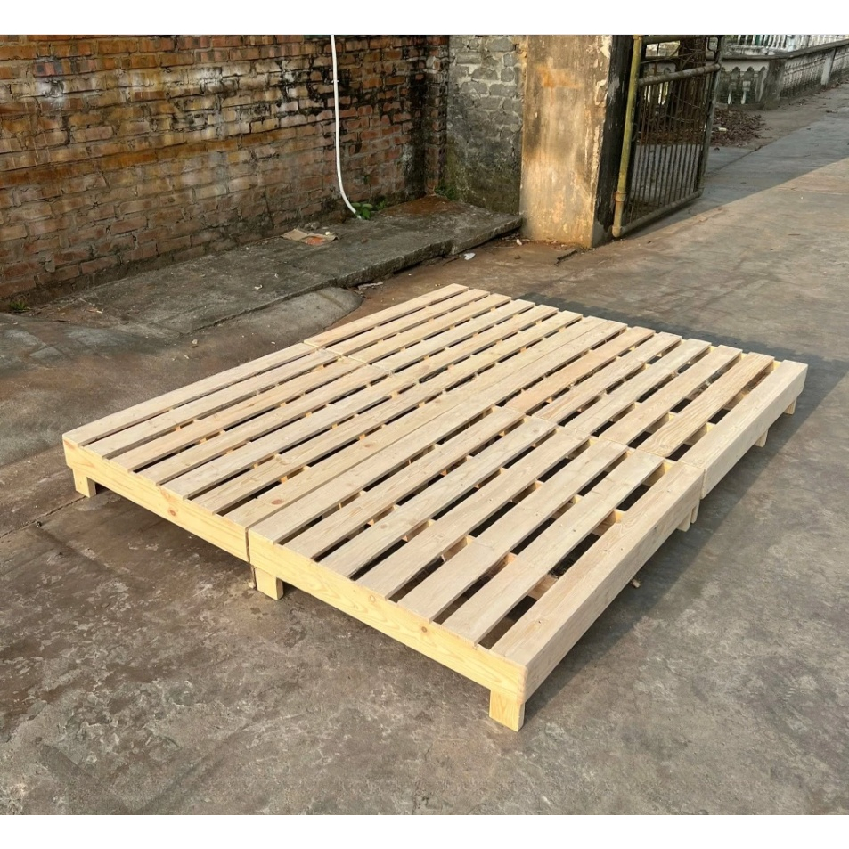 Giường Pallet gỗ thông, giường ngủ gỗ tự nhiên có chân giường cao 20, 30cm kt 1m2-1m8x2m HOMDECOR