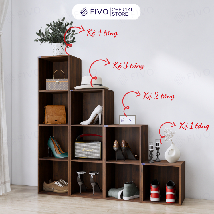 Ảnh Kệ Sách Gỗ Tổ Ong FIVO FB01 Đa Tầng Dễ Lắp Ráp, Có Tấm Lưng Dày Dặn, Phù Hợp Với Mọi Không Gian, Đa Dạng Cách Sắp Xếp 1