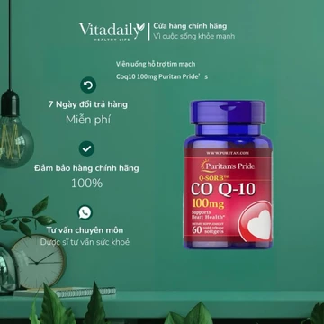 Viên Uống Hỗ Trợ Tim Mạch, Giảm Cholesterol Coq10 100mg Puritan's Pride