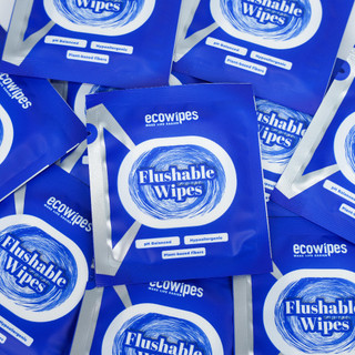 Combo 02 hộp 40 gói khăn ướt đi toilet có thể xả trong bồn cầu Flushable EcoWipes gói 1 tờ