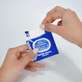 Combo 02 hộp 40 gói khăn ướt đi toilet có thể xả trong bồn cầu Flushable EcoWipes gói 1 tờ