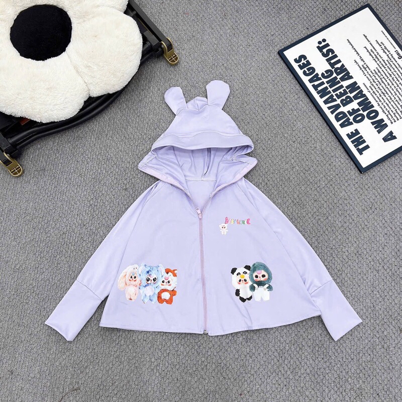 Áo Chống Nắng Thun Lạnh In Hình Baby Three Xinh Xỉu Cho Bé Yêu