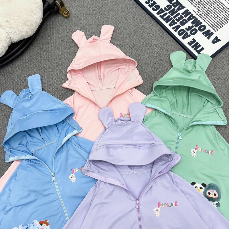 Áo Chống Nắng Thun Lạnh In Hình Baby Three Xinh Xỉu Cho Bé Yêu