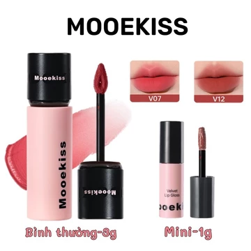 [MOOEKISS] Son kem son bùn Không khô môi Tôn da Giữ ẩm lâu Velvet Lip Mud Mịn Môi 3g makeup