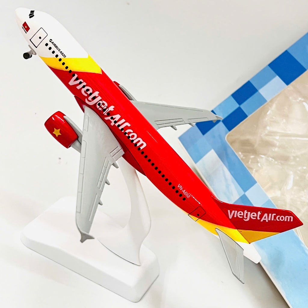 MÔ HÌNH MÁY BAY VIETJET AIRLINE 18CM CÓ BÁNH TRƯNG BÀY SƯU TẦM