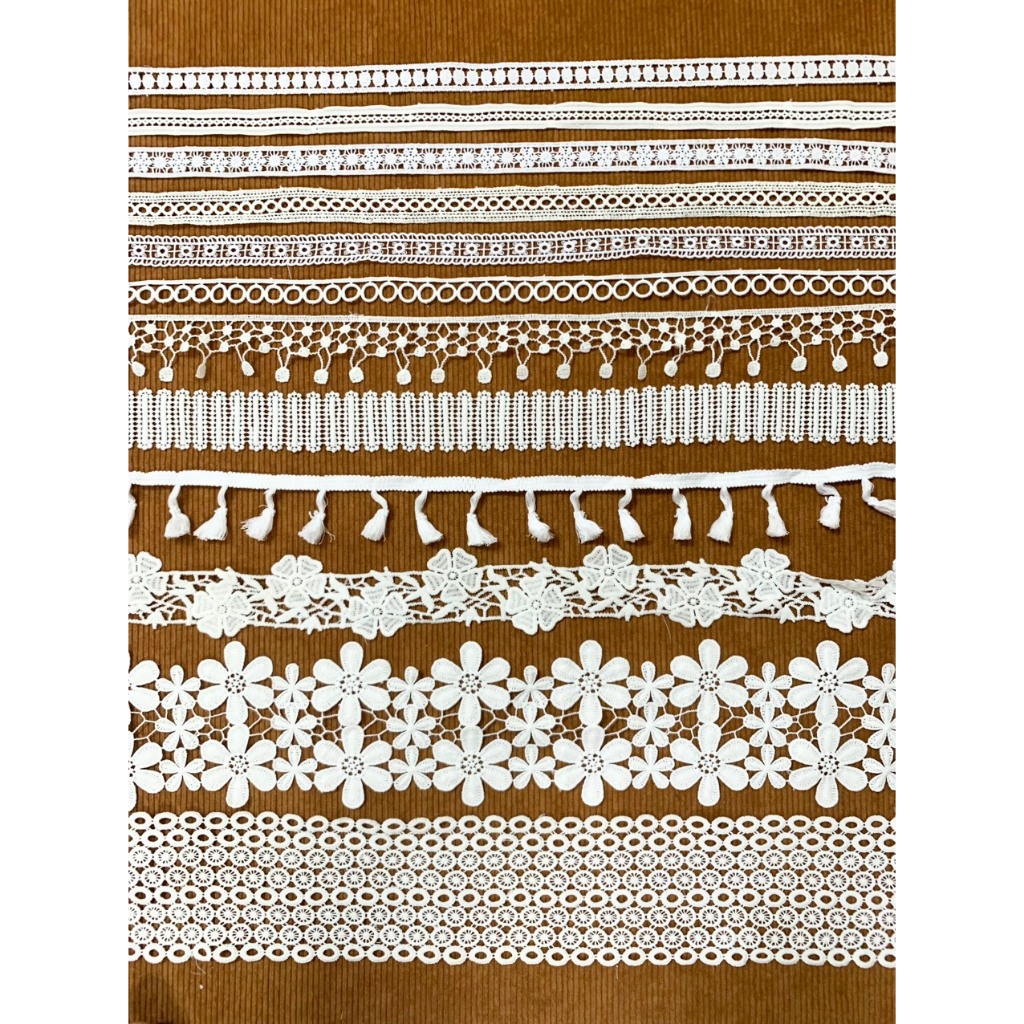 Ren viền cotton các loại ren viền trang trí viền khăn, cổ áo, gấu áo ...