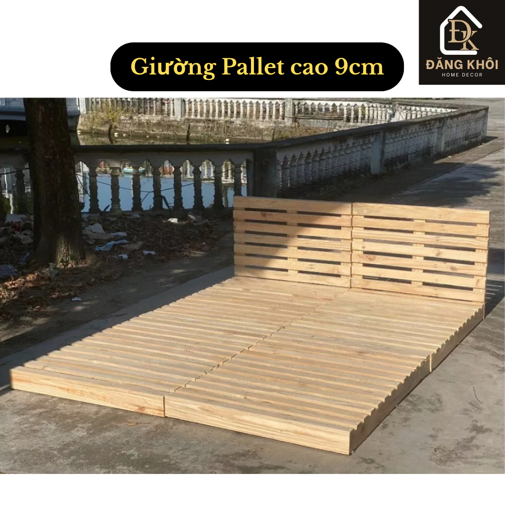 Giường Pallet Gỗ Thông Cao 10cm – Thiết Kế Gấp Gọn, Chắc Chắn HOMDECOR