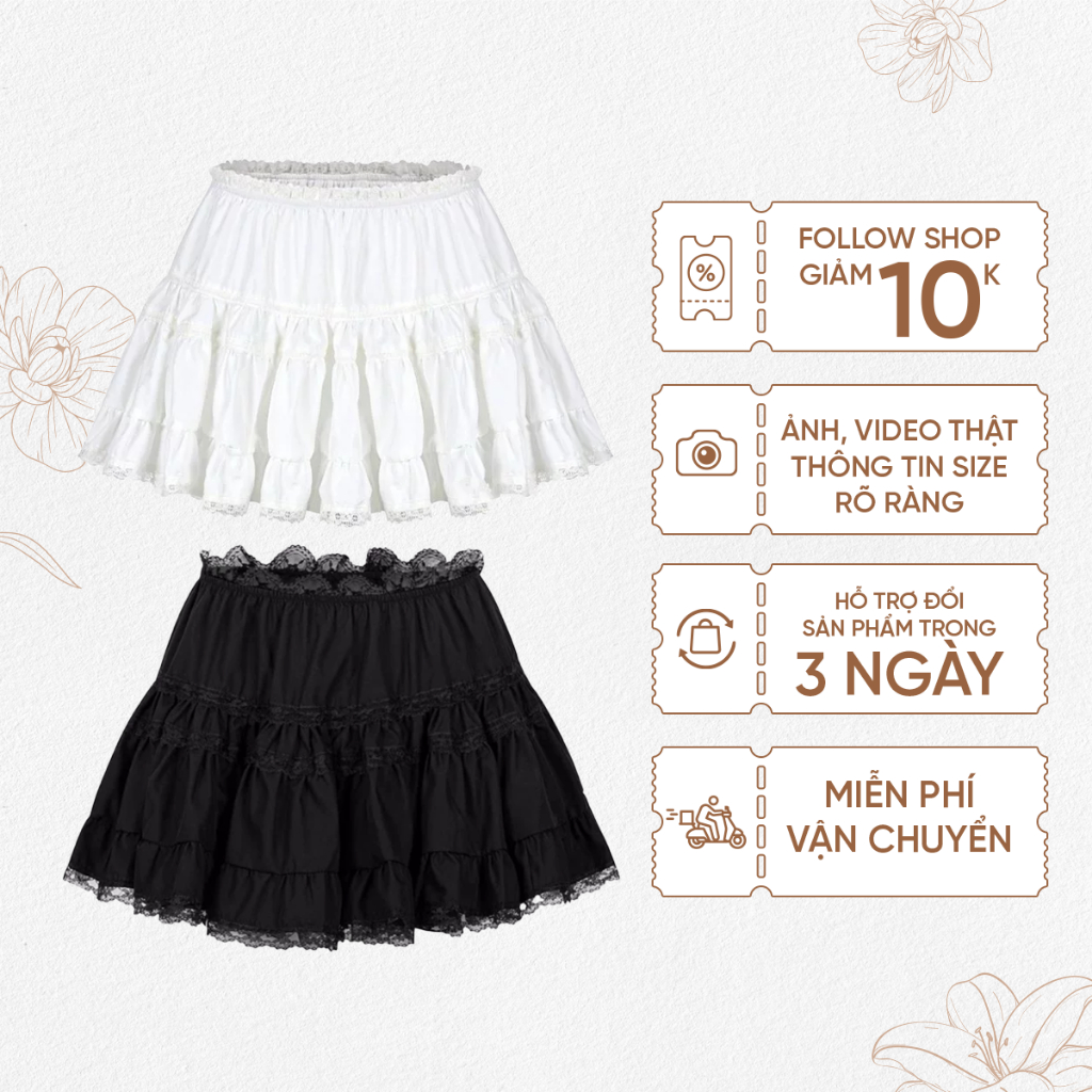 Ảnh TUBYCATU | Chân váy alida white/ black skirt 1