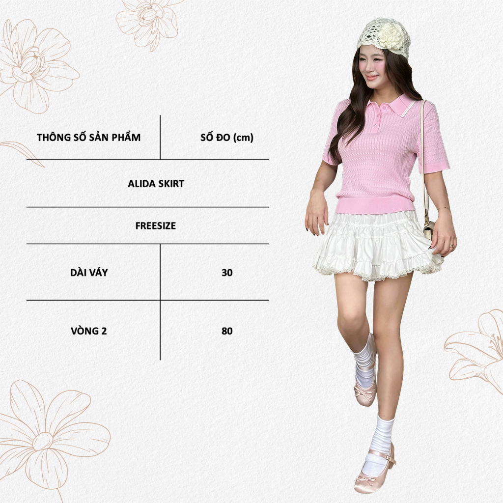 Ảnh TUBYCATU | Chân váy alida white/ black skirt 2