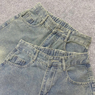 Quần Jean Bigsize Nữ Ống Suông Dài Phối Nơ Đỏ Nổi Bật Sành Điệu Cho Chubby 50-92kg Q551