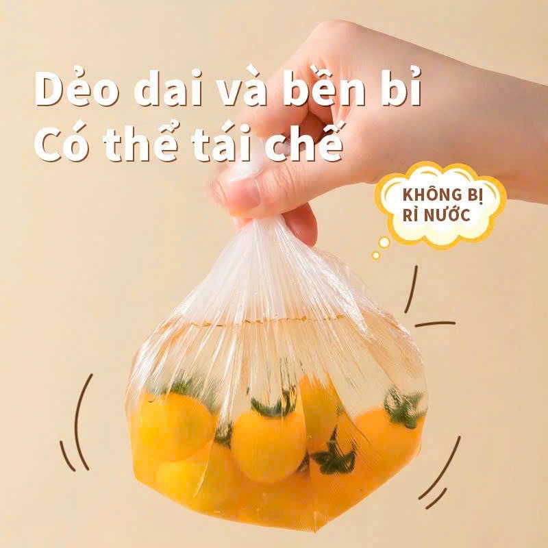 Hộp 100 Túi Bọc Thực Phẩm – Túi PE Cao Cấp, Siêu Dai, Đậy Kín Thực Phẩm, Giúp Giữ Nguyên Hương Vị Tự Nhiên, Tránh Hư Hỏn
