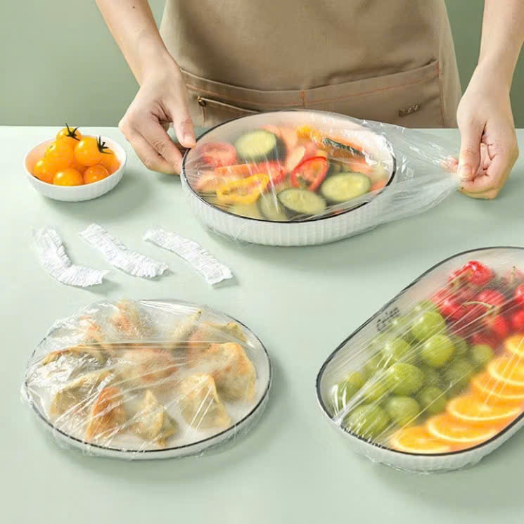 Hộp 100 Túi Bọc Thực Phẩm – Túi PE Cao Cấp, Siêu Dai, Đậy Kín Thực Phẩm, Giúp Giữ Nguyên Hương Vị Tự Nhiên, Tránh Hư Hỏn