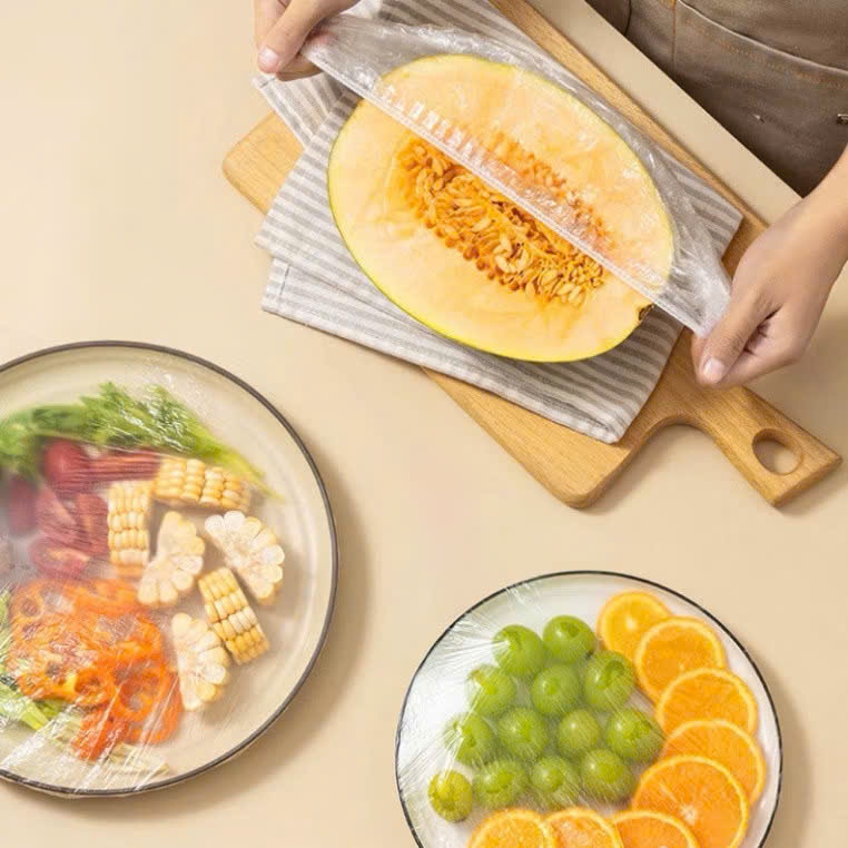 Hộp 100 Túi Bọc Thực Phẩm – Túi PE Cao Cấp, Siêu Dai, Đậy Kín Thực Phẩm, Giúp Giữ Nguyên Hương Vị Tự Nhiên, Tránh Hư Hỏn