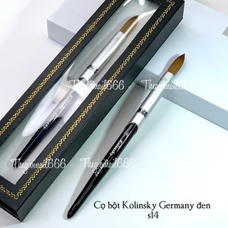 Cọ Đắp Bột Kolinsky Cán Đen GermanyNails (S14, S16, S18) – Lông Mềm, Đầu Cọ Đã Bấm Sẵn, Chất Lượng Cao, Đắp Bột Móng