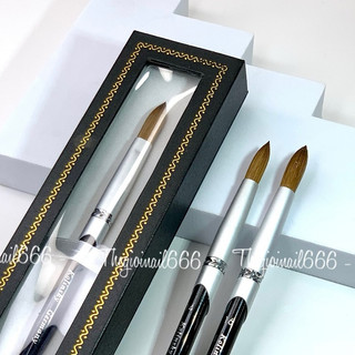 Cọ Đắp Bột Kolinsky Cán Đen GermanyNails (S14, S16, S18) – Lông Mềm, Đầu Cọ Đã Bấm Sẵn, Chất Lượng Cao, Đắp Bột Móng