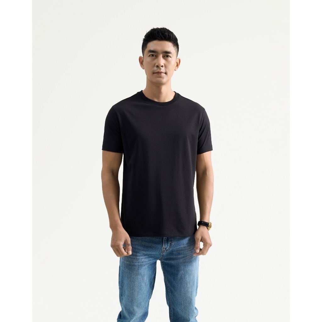 Ảnh Áo Thun Ngắn Tay Vải Cotton Trơn Form Fitted - Routine 10F24TSS001CR1 1
