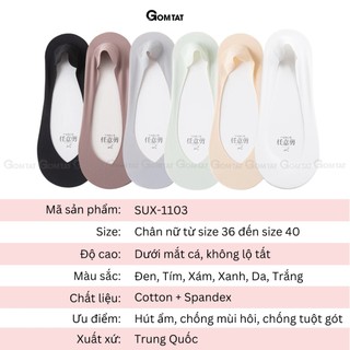 Vớ nữ mang giày lười mùa hè GOMTAT, tất mang giày búp bê chất liệu cotton mềm mại, thoáng khí - SUX-1103