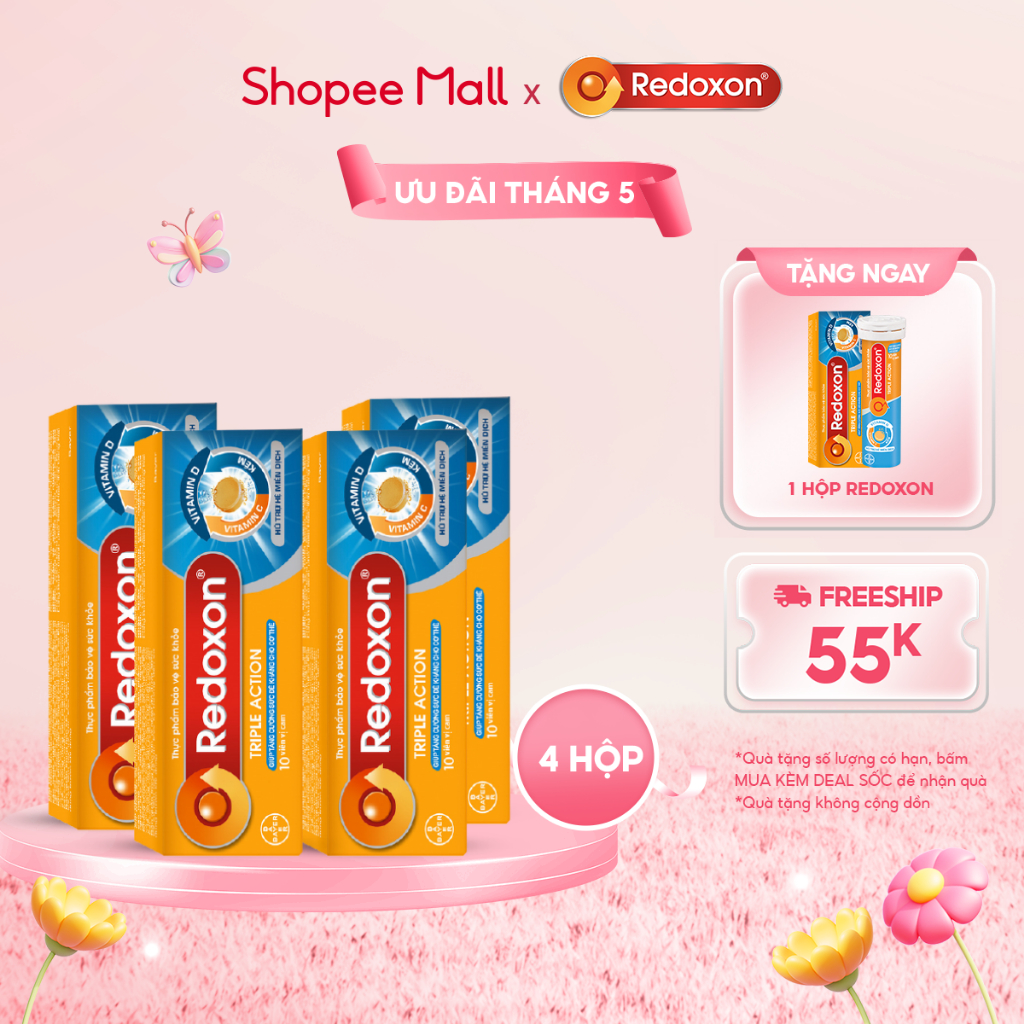 Ảnh Bộ 4 Viên sủi bổ sung Vitamin C, D, và Kẽm Redoxon Triple Action 10 viên/hộp 1