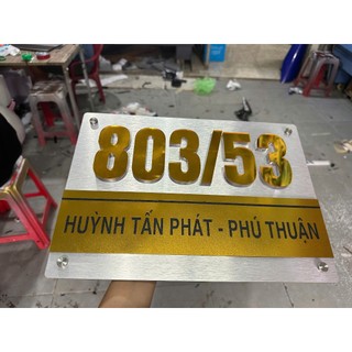 ( HỎA TỐC) Bảng số nhà hiện đại, số alu gương chất liệu cao cấp làm theo yêu cầu